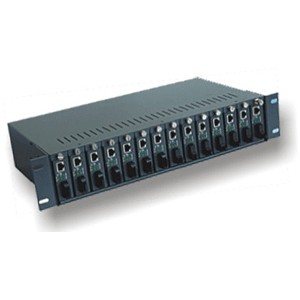FL-81/4-2A: MEDIA CONVERTER RACKMOUNT CHASSIS 14 SLOTS WITH DUAL POWER SUPPLY NMS FUNCTION